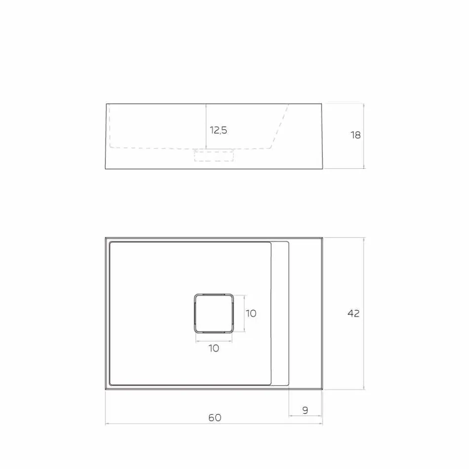 Lavandino da appoggio di design prodotto in Italia, Lavis Viadurini