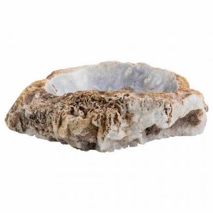 Lavandino da appoggio fatto a mano in pietra agata, Posina Viadurini