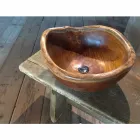 Lavandino da appoggio moderno in legno teak naturale Vigevano Viadurini