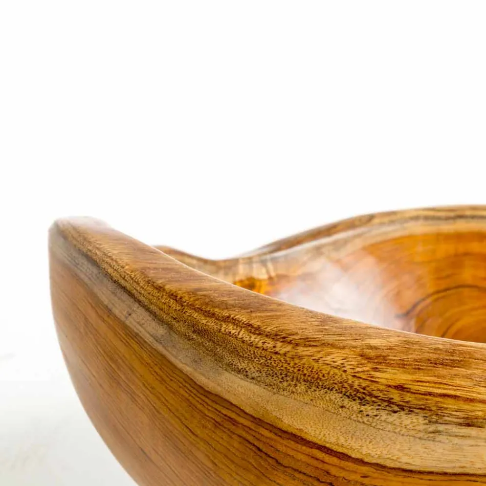 Lavandino da appoggio moderno in legno teak naturale Vigevano Viadurini