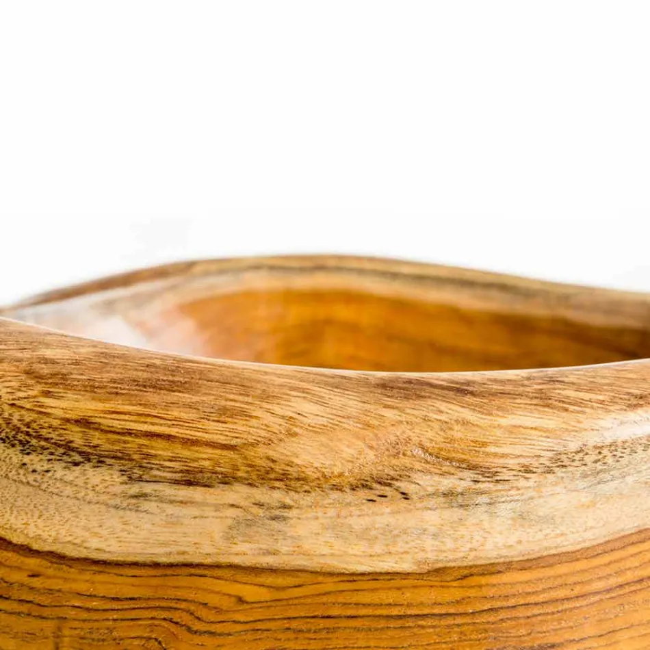 Lavandino da appoggio moderno in legno teak naturale Vigevano Viadurini