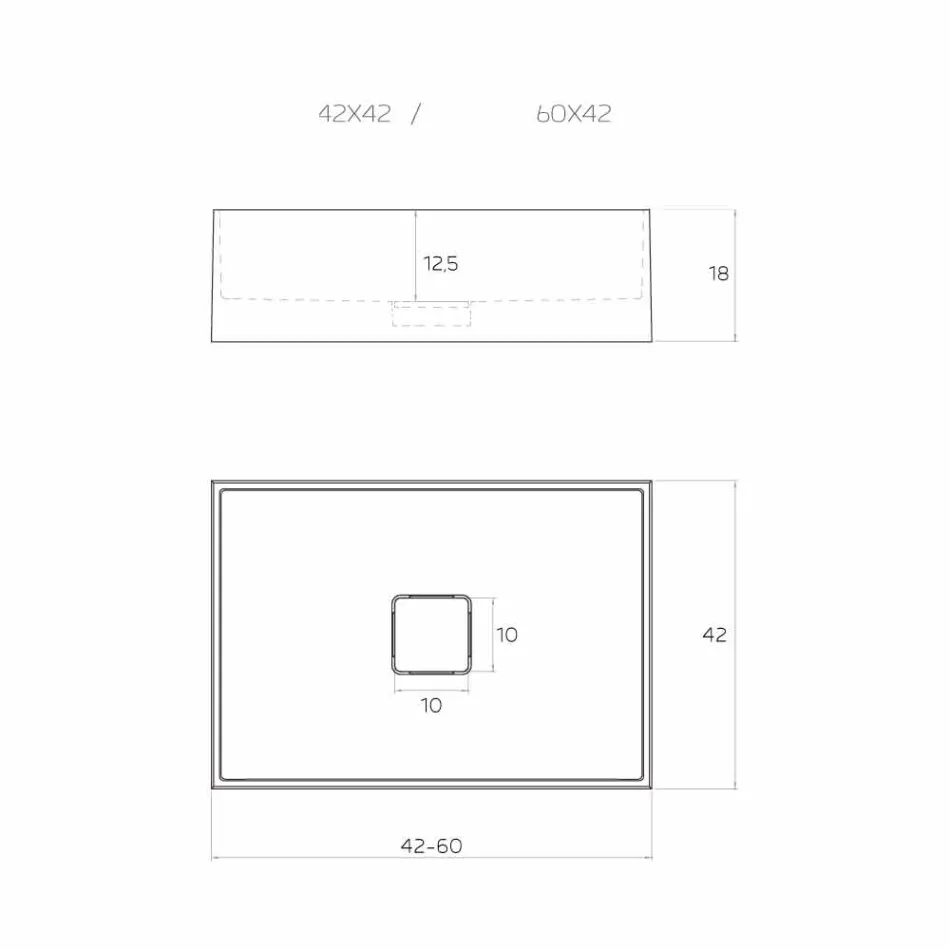 Lavandino di design da appoggio prodotto in Italia, Lavis Viadurini