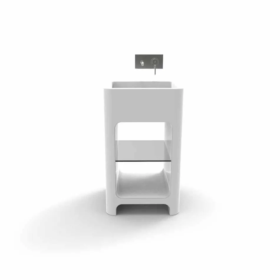 Lavandino freestanding monoblocco moderno fatto in Italia, Tufino Viadurini