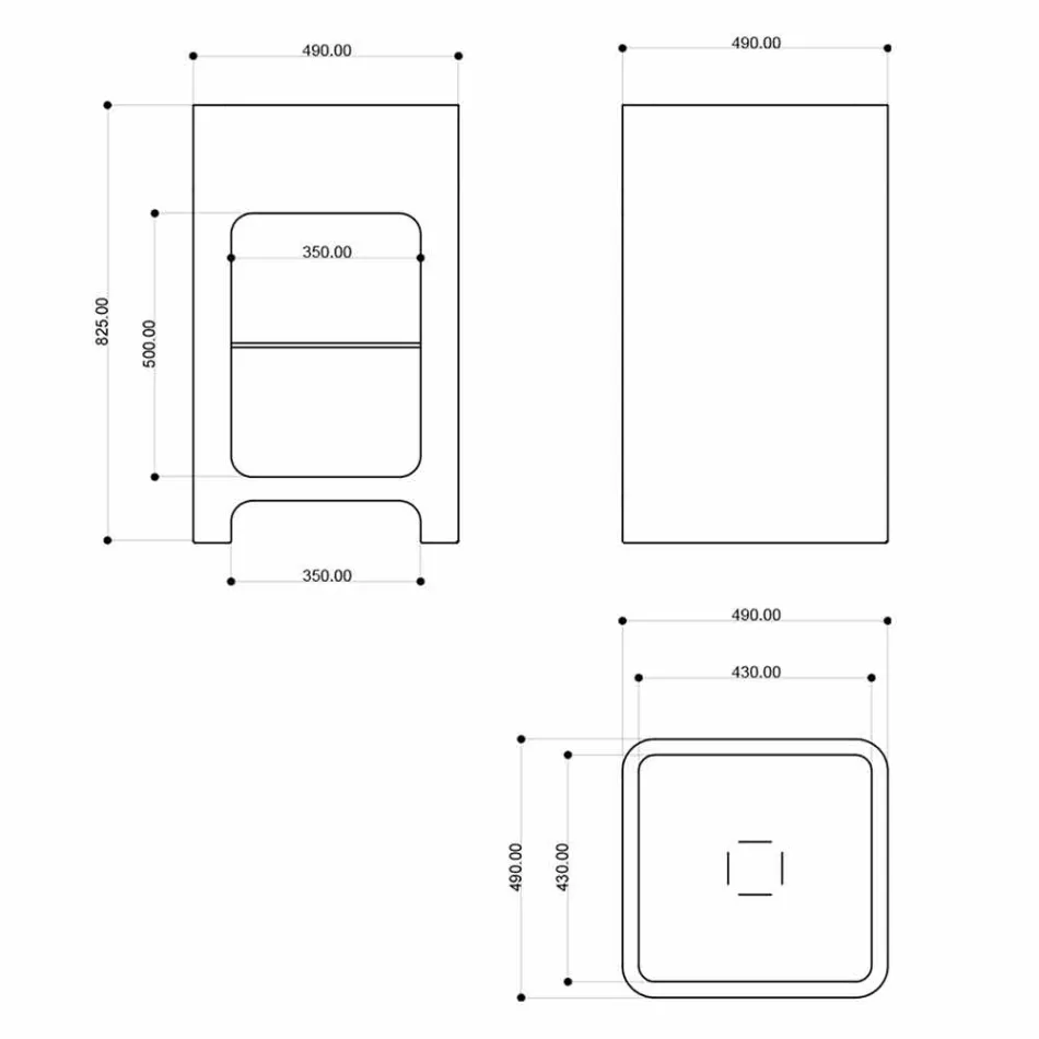 Lavandino freestanding monoblocco moderno fatto in Italia, Tufino Viadurini