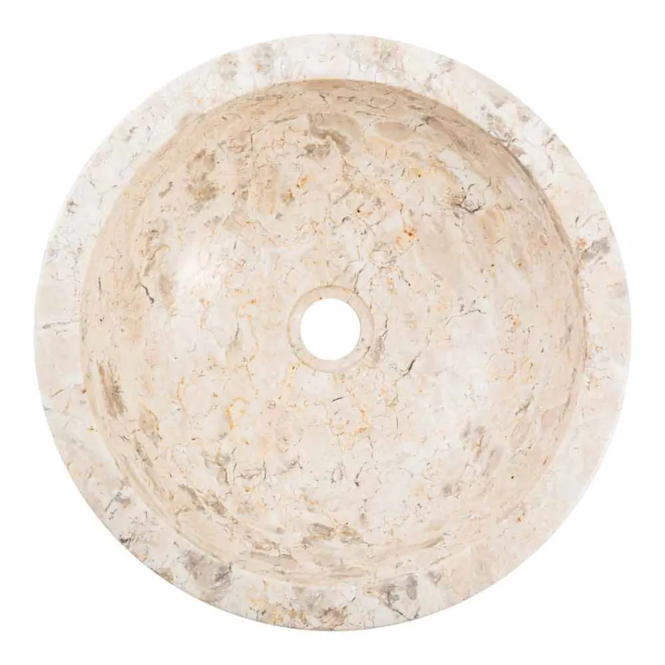 Lavandino tonto da appoggio realizzato a mano in marmo, Nibbiano Viadurini