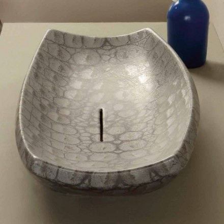 Lavavo da appoggio di design in ceramica caimano made in Italy Laura Viadurini