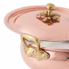 Legumiera con Coperchio in Rame Stagnato a Mano Made in Italy 28 cm - Mariacarla Viadurini