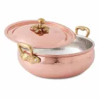 Legumiera con Coperchio in Rame Stagnato a Mano Made in Italy 28 cm - Mariacarla Viadurini