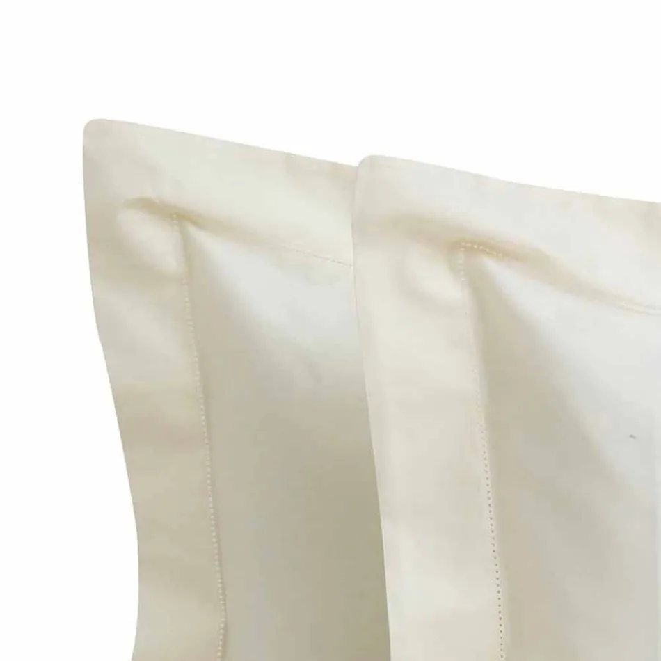 Lenzuola Tinta Unita Completo in Raso di Cotone per Letto Matrimoniale - Ibisco Viadurini