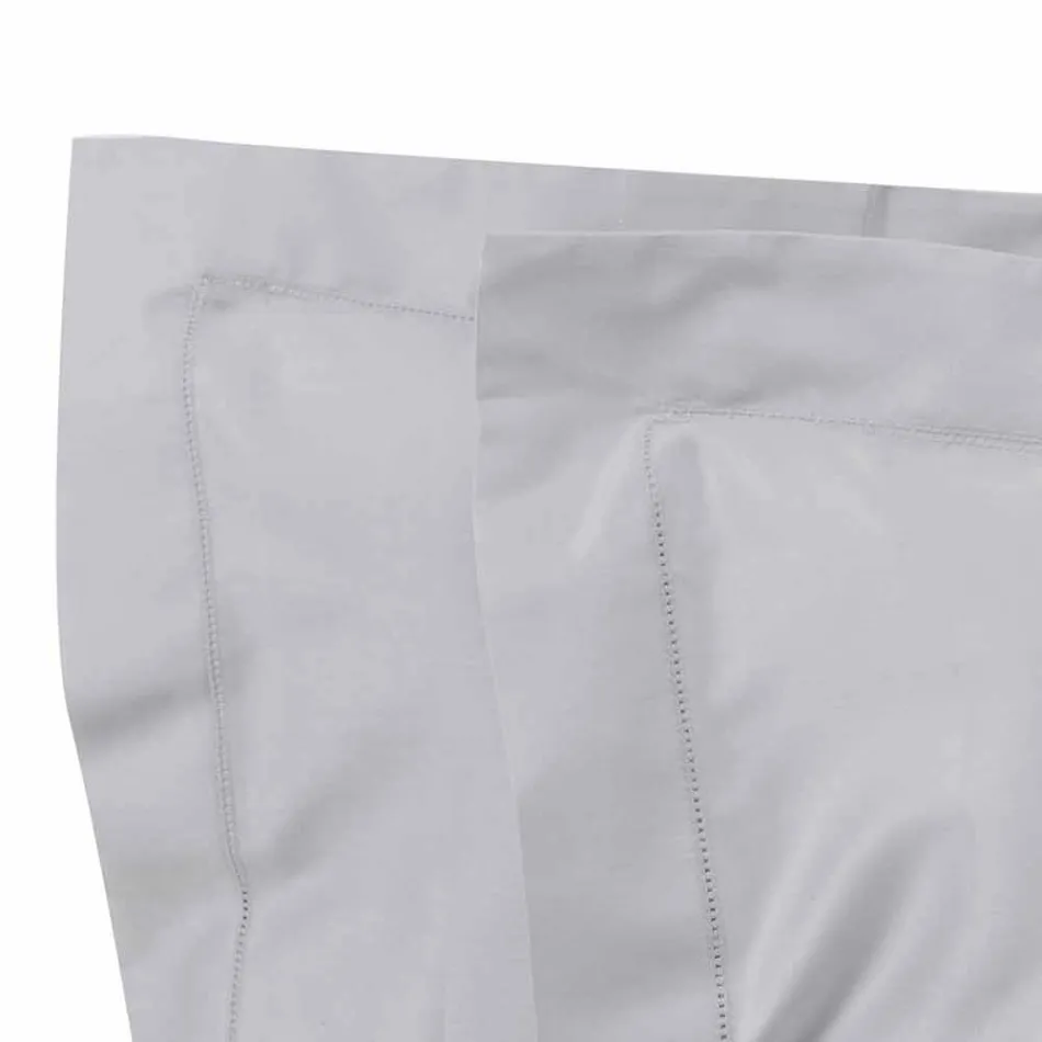 Lenzuola Tinta Unita Completo in Raso di Cotone per Letto Matrimoniale - Ibisco Viadurini