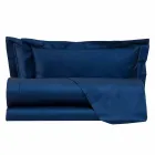 Lenzuola Tinta Unita Completo in Raso di Cotone per Letto Matrimoniale - Ibisco Viadurini