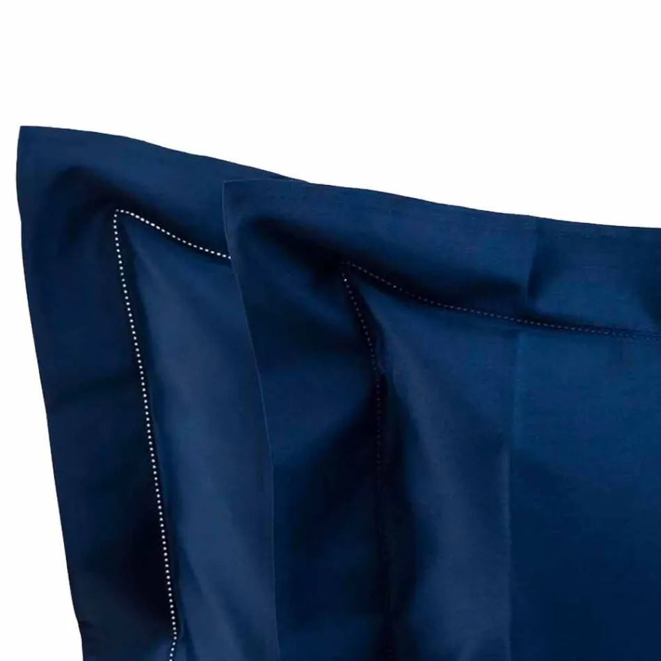 Lenzuola Tinta Unita Completo in Raso di Cotone per Letto Matrimoniale - Ibisco Viadurini