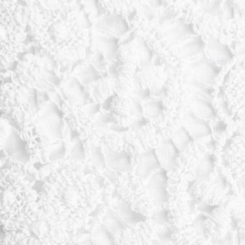 Lenzuolo di Lino Bianco con Pizzo per Letto Matrimoniale Alta Qualità - Fiumana Viadurini