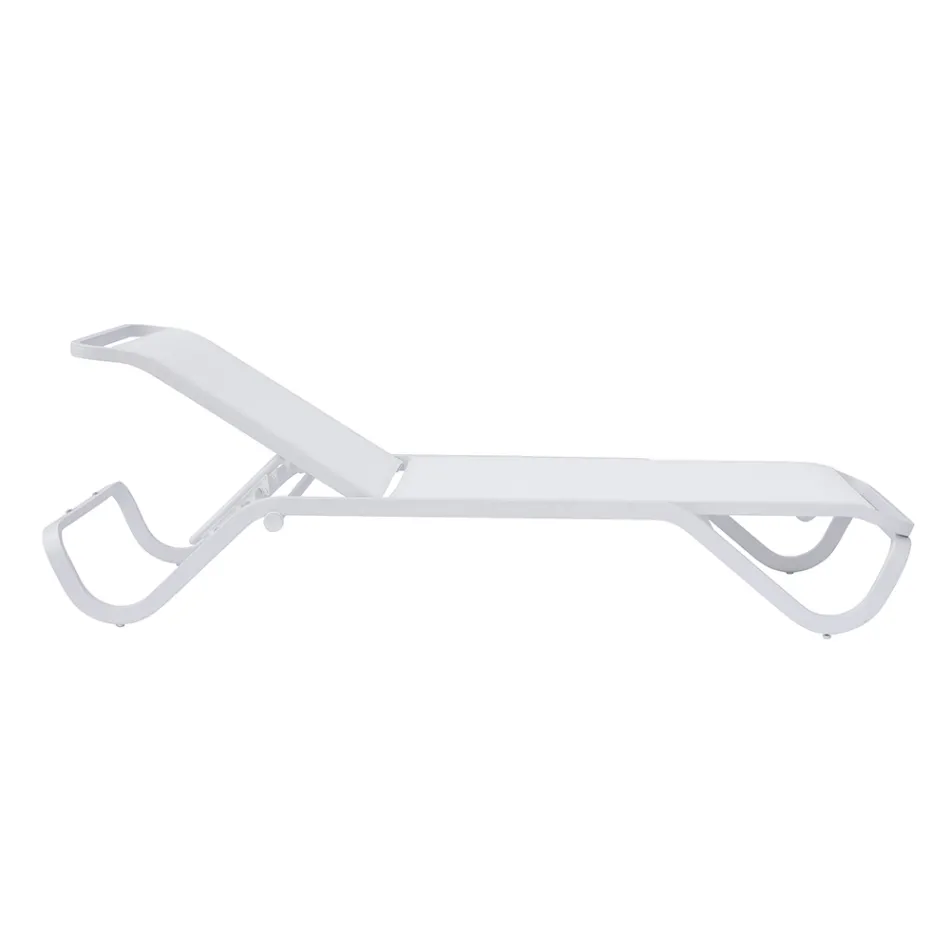 Lettino 194x65 cm da Esterno in Alluminio e Textilene - Solaya Viadurini