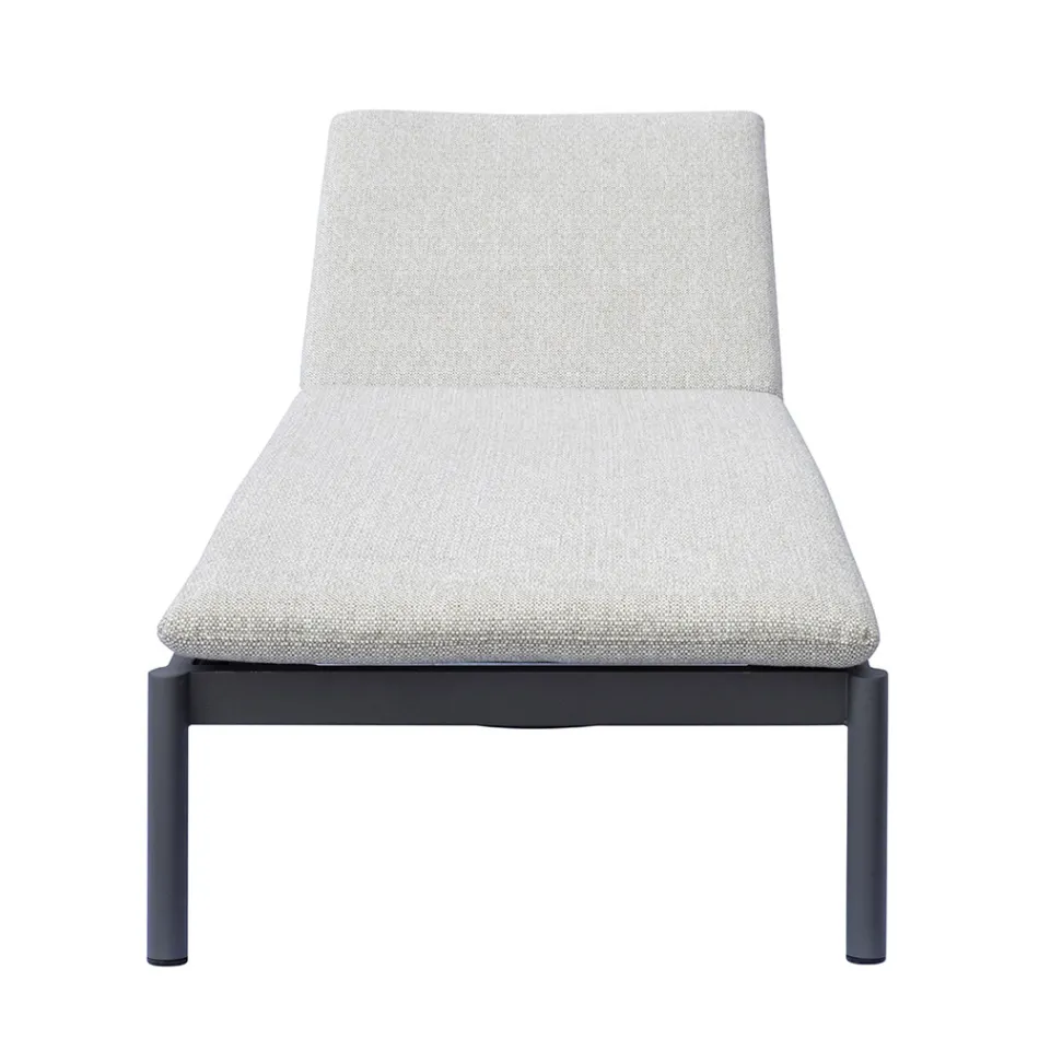 Lettino 205x76 cm da Esterno in Alluminio con Cuscino - Tessara Viadurini