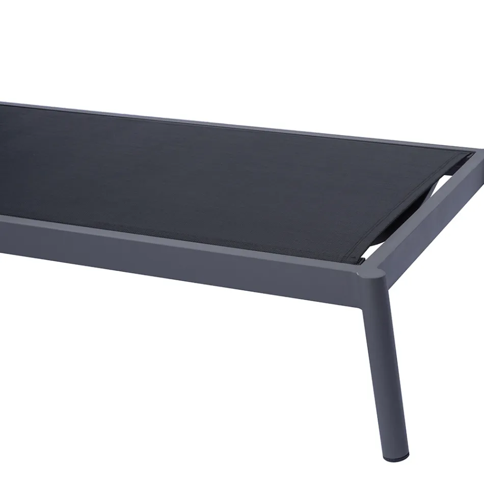 Lettino 205x76 cm da Esterno in Alluminio con Cuscino - Tessara Viadurini