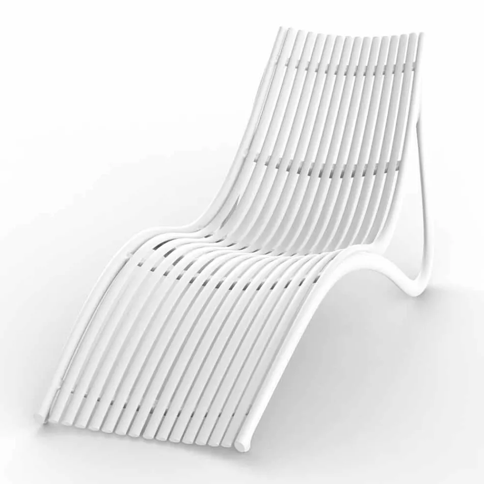 Lettino Chaise Longue Esterno, Plastica Bianco o Ecru 4 Pezzi - Ibiza by Vondom Viadurini