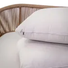 Lettino da Esterno con Struttura in Teak, Corde e Cuscini - Tenda Viadurini