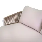 Lettino da Esterno con Struttura in Teak, Corde e Cuscini - Tenda Viadurini