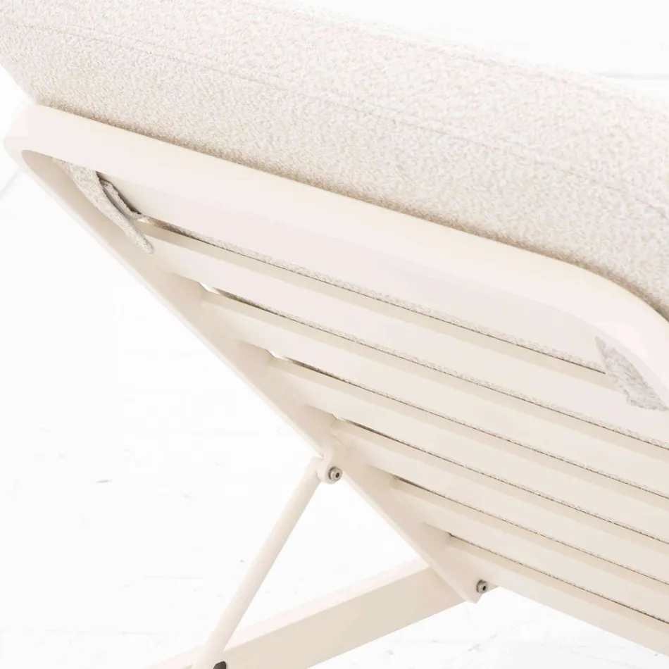 Lettino da Esterno in Alluminio e Tessuto con Ruote - Solaria Viadurini