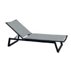 Lettino da Esterno in Alluminio e Textilene con Ruote a Scomparsa, 2 Pezzi - Donkey Viadurini