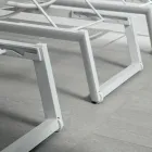 Lettino da Esterno in Alluminio e Textilene con Ruote a Scomparsa, 2 Pezzi - Donkey Viadurini