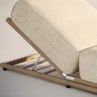 Lettino da Esterno in Tessuto e Struttura in Legno Made in Italy - Armelia Viadurini