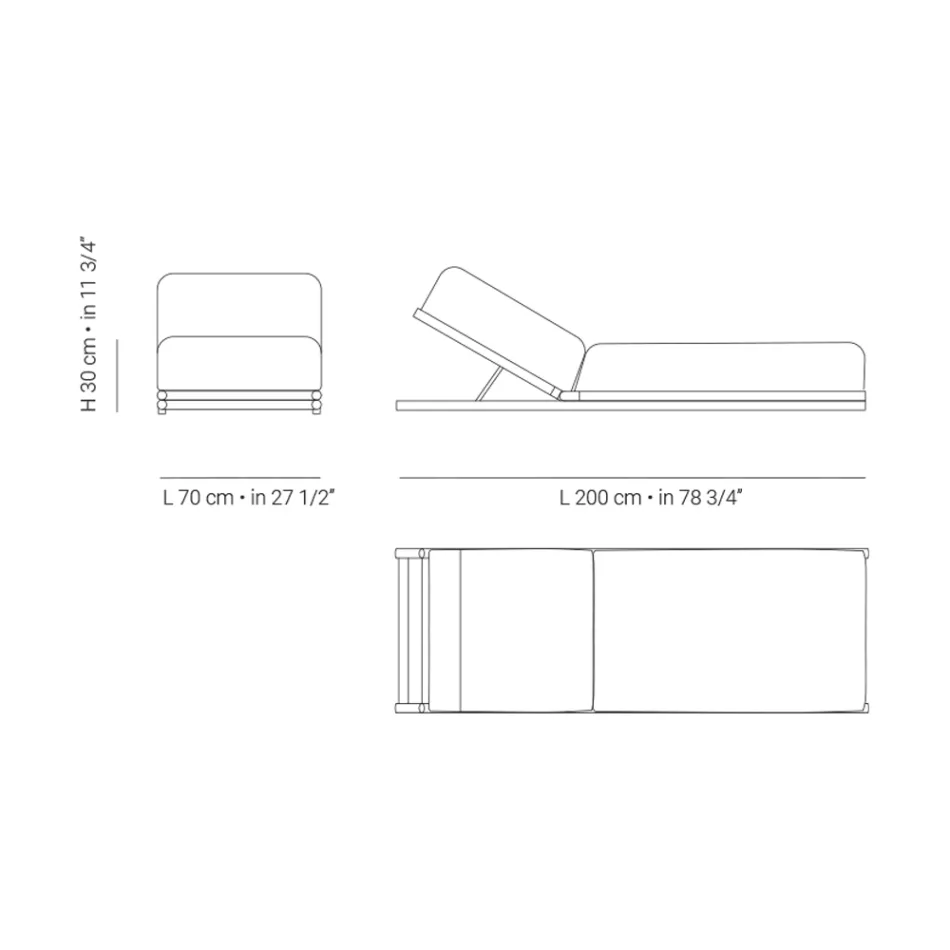 Lettino da Esterno in Tessuto e Struttura in Legno Made in Italy - Armelia Viadurini