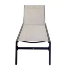 Lettino da Esterno Realizzato in Alluminio e Textilene con 2 Ruote - Costume Viadurini