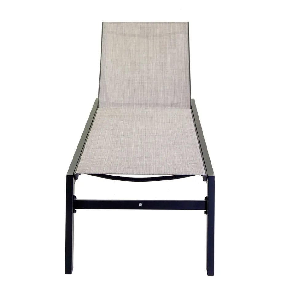 Lettino da Esterno Realizzato in Alluminio e Textilene con 2 Ruote - Costume Viadurini