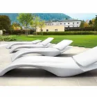 Lettino da Giardino Chaise Longue di Design in Plastica Bianca - Zoe by Mayyour Viadurini