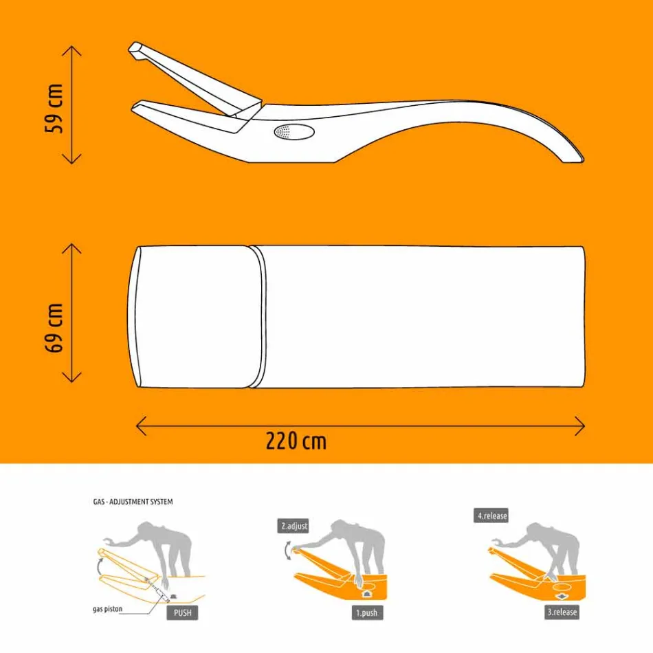 Lettino da Giardino Chaise Longue di Design in Plastica Bianca - Zoe by Mayyour Viadurini