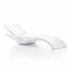 Lettino da Giardino Chaise Longue di Design in Plastica Bianca - Zoe by Mayyour Viadurini