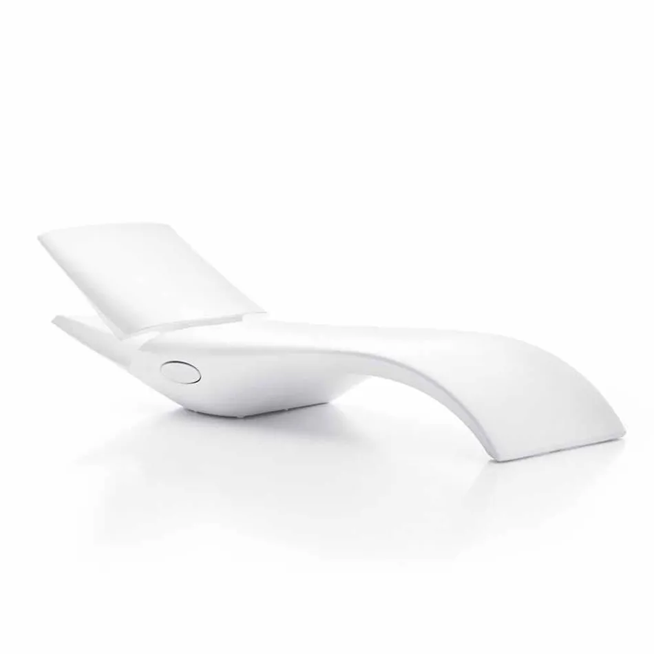 Lettino da Giardino Chaise Longue di Design in Plastica Bianca - Zoe by Mayyour Viadurini