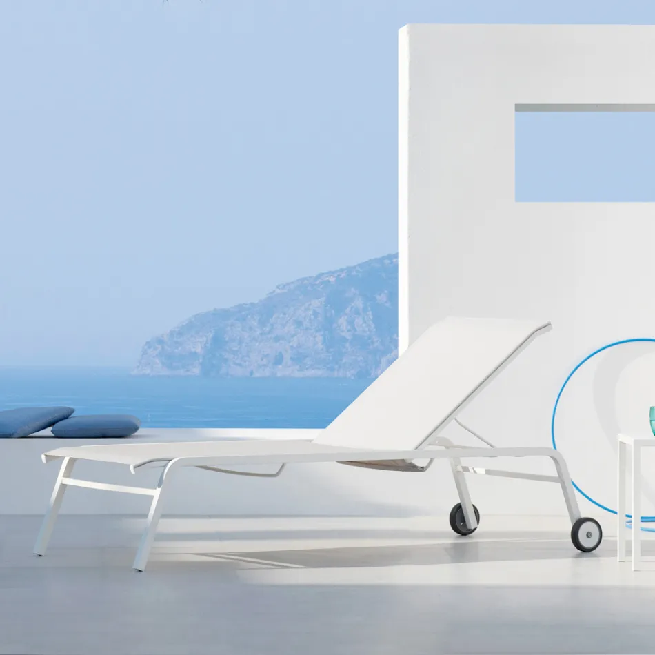 Lettino da Giardino Impilabile in Acciaio Made in Italy 2 Pezzi – Aberdeen Viadurini