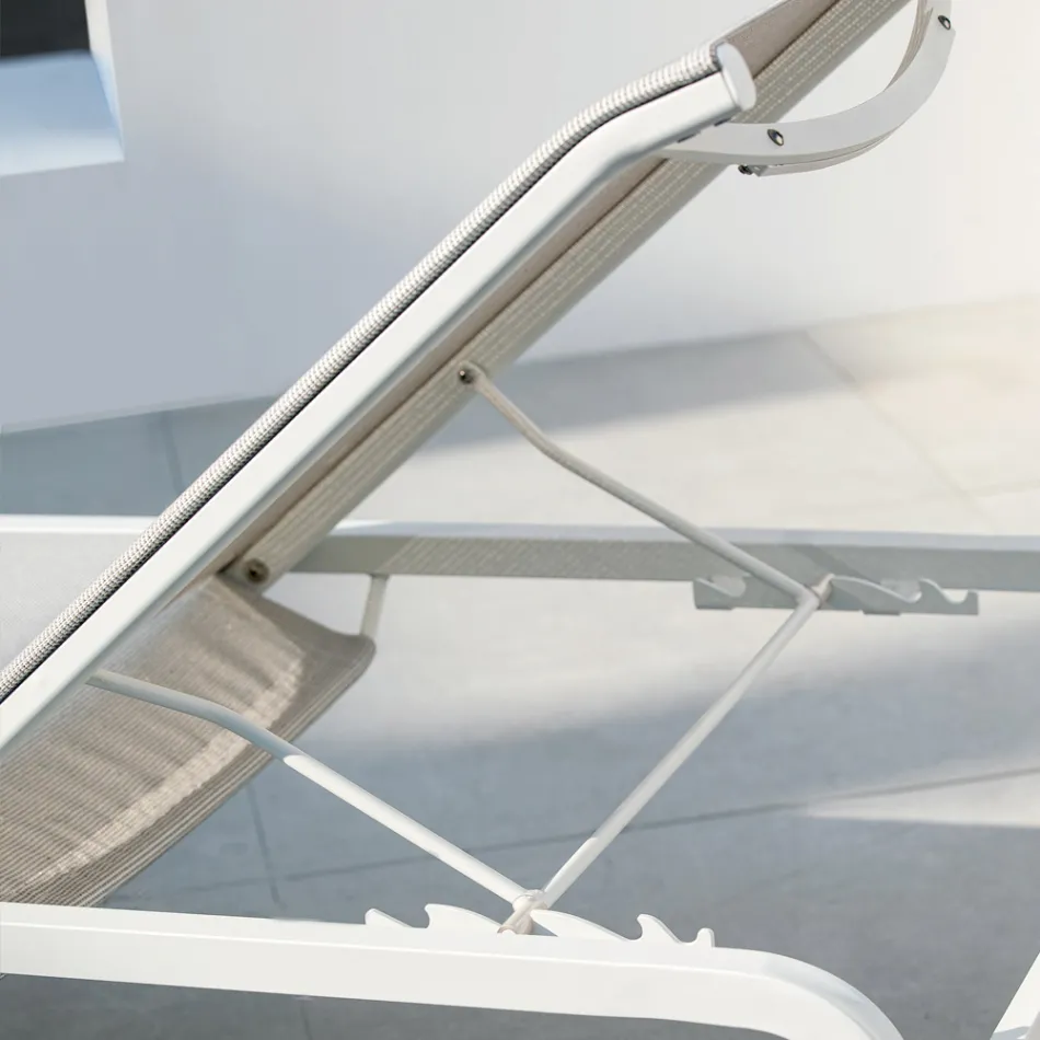 Lettino da Giardino Impilabile in Acciaio Made in Italy 2 Pezzi – Aberdeen Viadurini