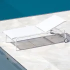 Lettino da Giardino Impilabile in Acciaio Made in Italy 2 Pezzi – Arwen Viadurini