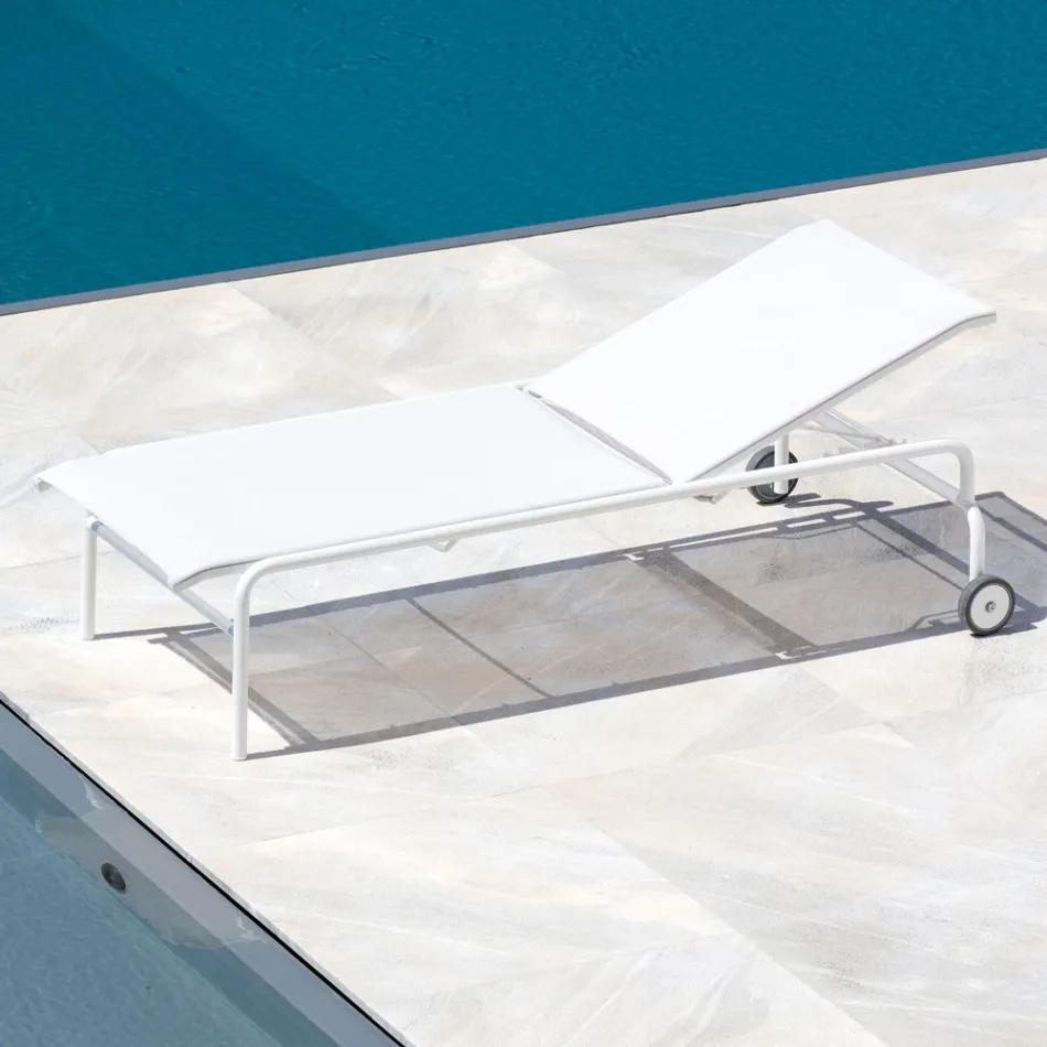 Lettino da Giardino Impilabile in Acciaio Made in Italy 2 Pezzi – Arwen Viadurini