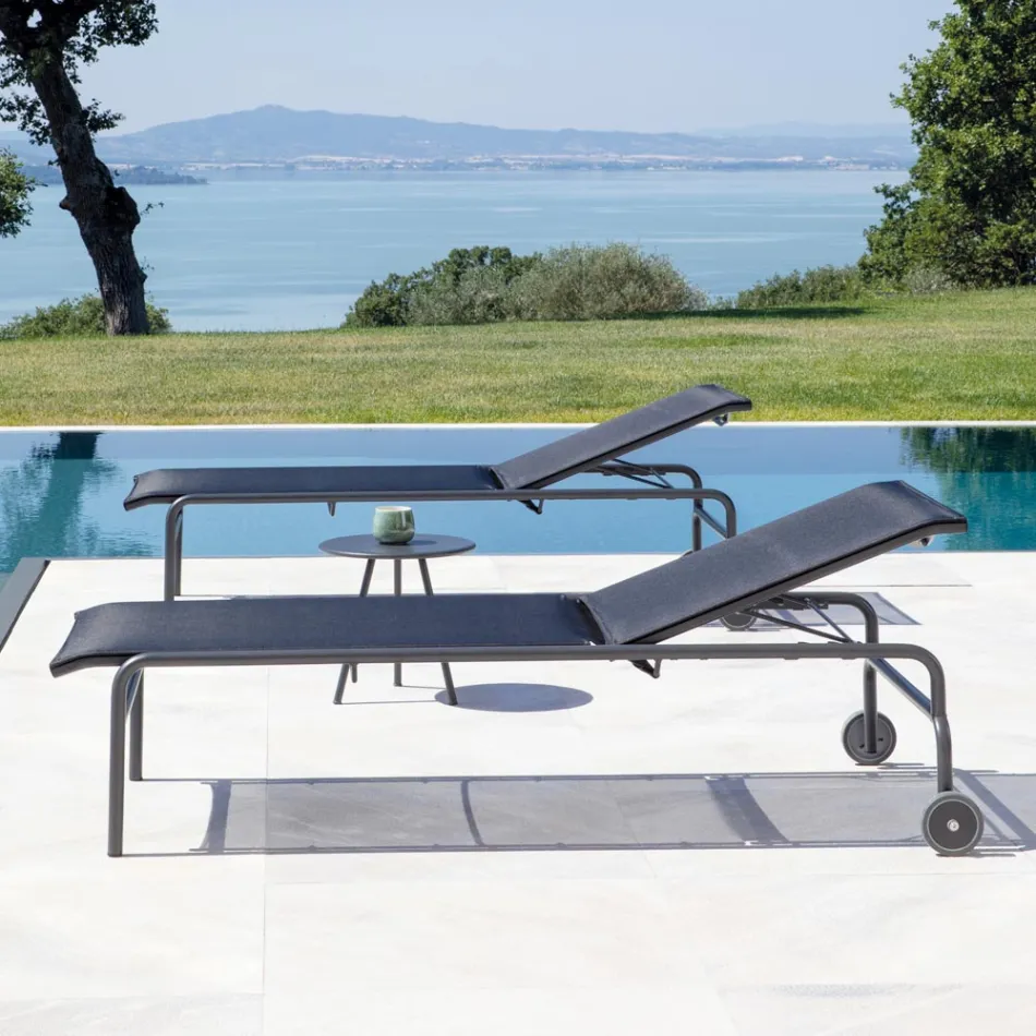 Lettino da Giardino Impilabile in Acciaio Made in Italy 2 Pezzi – Arwen Viadurini