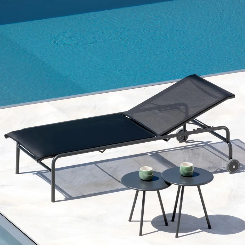 Lettino da Giardino Impilabile in Acciaio Made in Italy 2 Pezzi – Arwen Viadurini