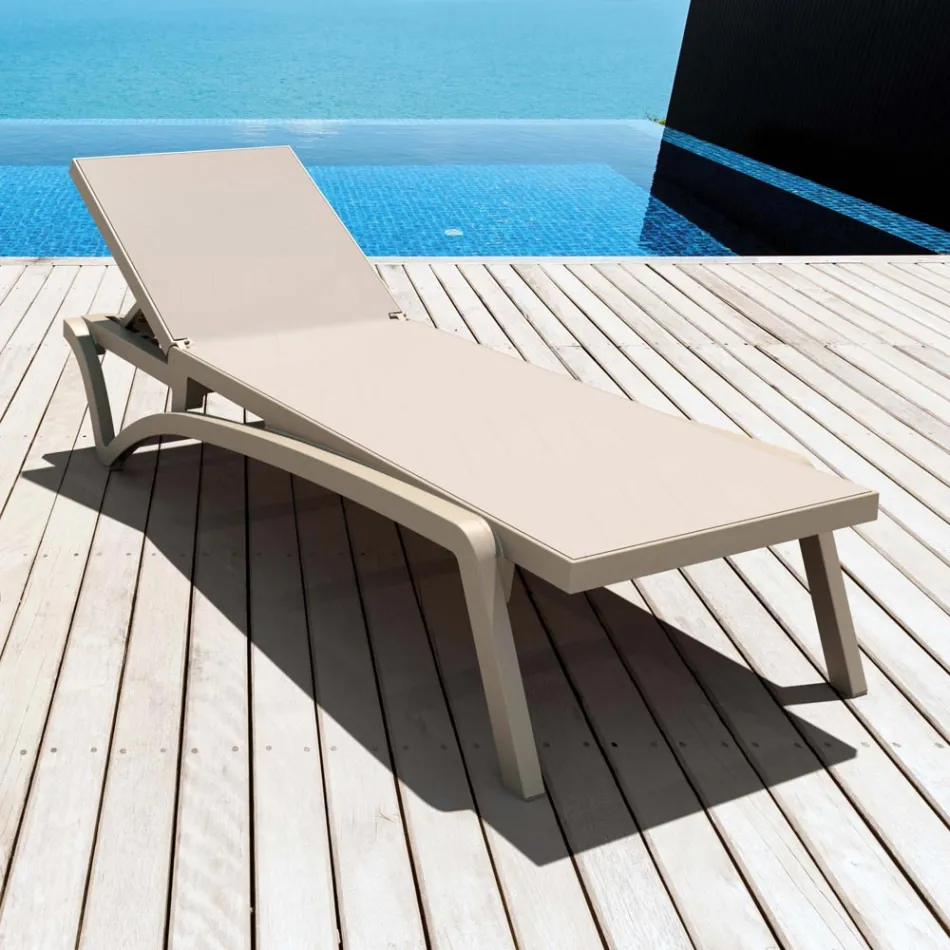 Lettino da Giardino Impilabile Polipropilene e Textilene Colorato - Artelia Viadurini