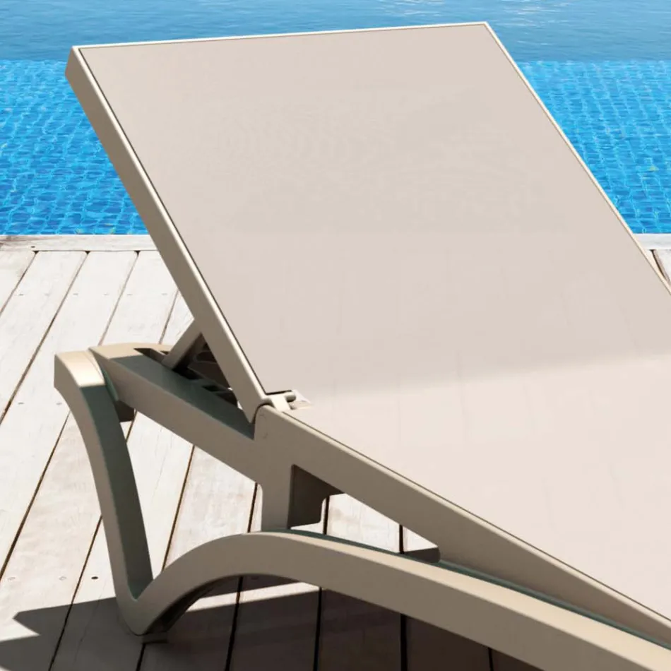 Lettino da Giardino Impilabile Polipropilene e Textilene Colorato - Artelia Viadurini