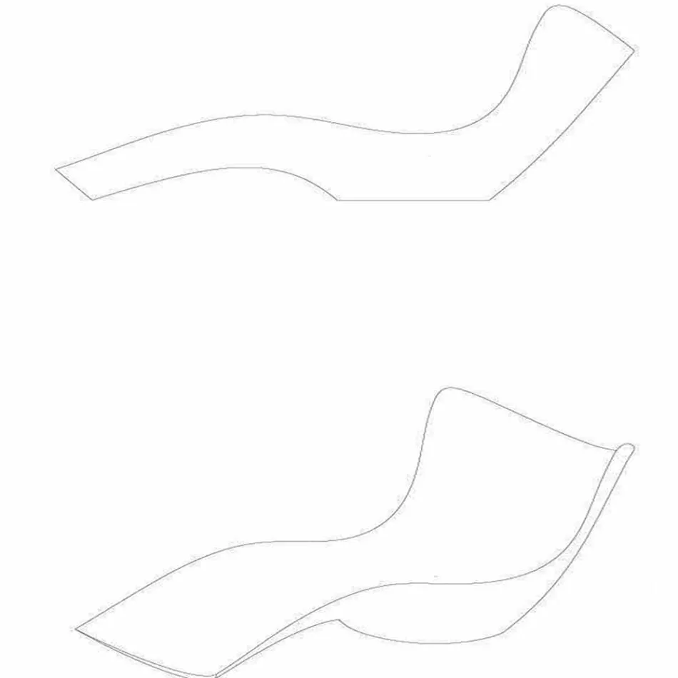 Lettino da giardino Surf by Vondom, design moderno in polietilene Viadurini