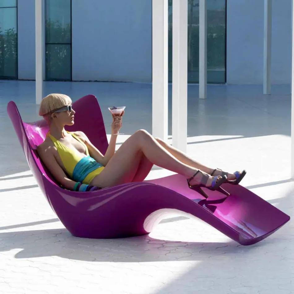 Lettino da giardino Surf by Vondom, design moderno in polietilene Viadurini