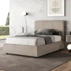Letto 120x200 cm con Testata a Rettangoli in Microfibra Made in Italy - Brina Viadurini