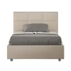 Letto 120x200 cm con Testata a Rettangoli in Similpelle Made in Italy - Brina Viadurini