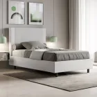 Letto 120x200 cm con Testata Decorata con Linee Verticali Made in Italy - Pattini Viadurini