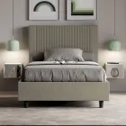 Letto 120x200 cm con Testata Decorata con Linee Verticali Made in Italy - Pattini Viadurini