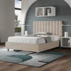 Letto 120x200 cm Microfibra con Linee Verticali Simmetriche Made in Italy - Guanto Viadurini