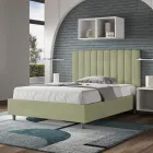 Letto 120x200 cm Microfibra con Linee Verticali Simmetriche Made in Italy - Guanto Viadurini